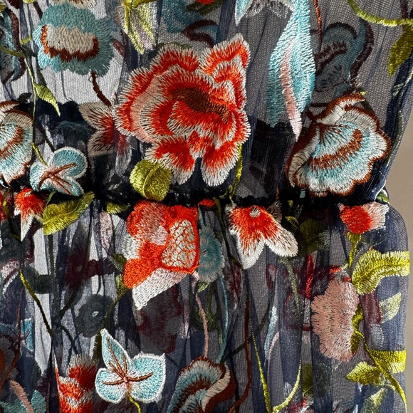 LuLaRoe Floral Embroidered Medium Navy Short Sleeve Dress M - Picture 14 of 14